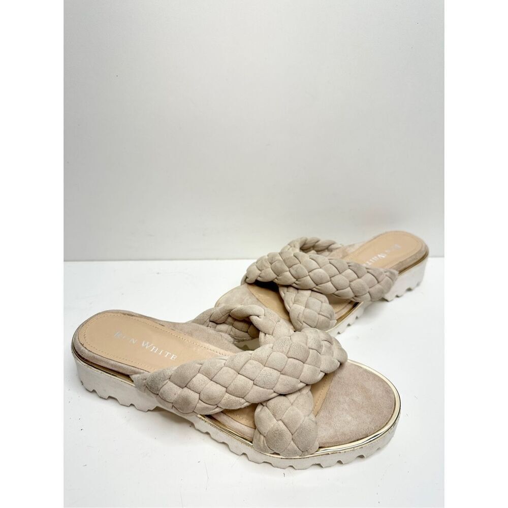 Ron White Sandals Braided Womens Size 8US Crisscross Suede Slide - Picture 5 of 10